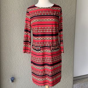 JUDE CONNALLY Red & Black Dress Sz L.